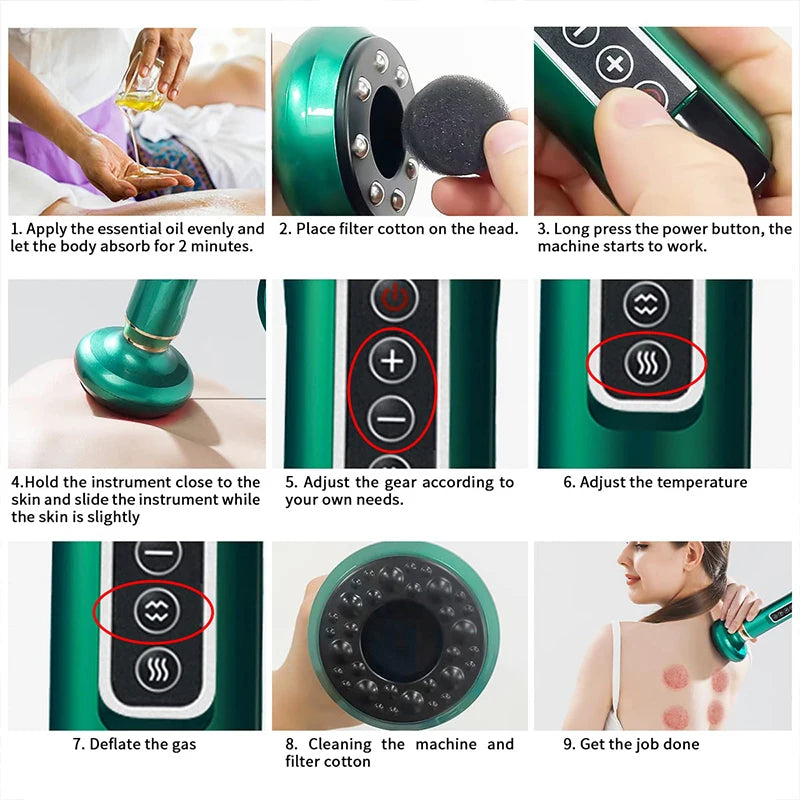 Electric Vacuum Cupping Massager For Body Anti-Cellulite Suction Cup Gua Sha Massage Body Cups Guasha Fat Burning Slimming Jars