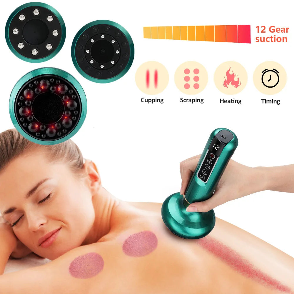 Electric Vacuum Cupping Massager For Body Anti-Cellulite Suction Cup Gua Sha Massage Body Cups Guasha Fat Burning Slimming Jars